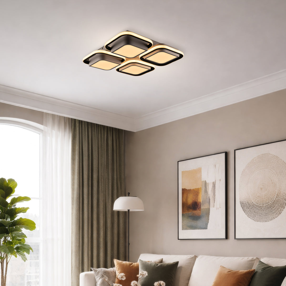 Lunaris Grid Dimmable LED Ceiling Light