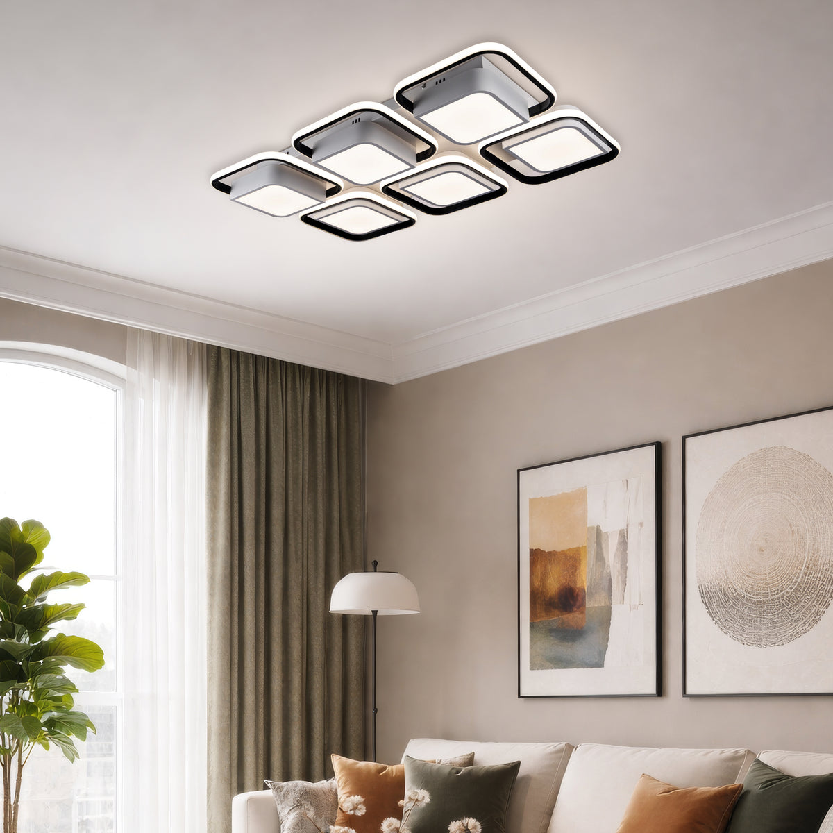 Cubism Six (Dimmable LED) Ceiling Light