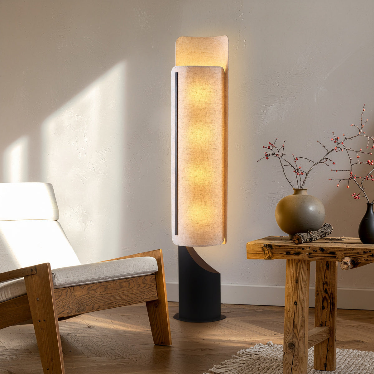 Work To Work (Black/Brown) Floor Lamp