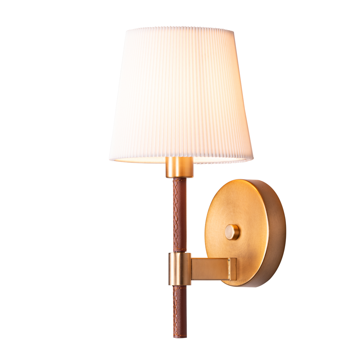 Mayfair Mews (Gold, White) Faux Leather Wall Light