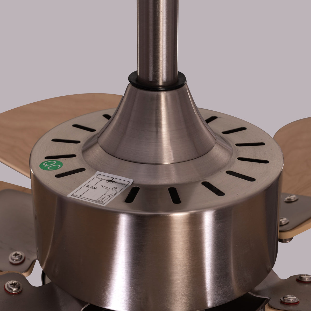 Casablanca (76 cm Span, Chrome Finish Metal Body, Maple Finish MDF Blades) Dimmable LED With Remote Control Ceiling Fan