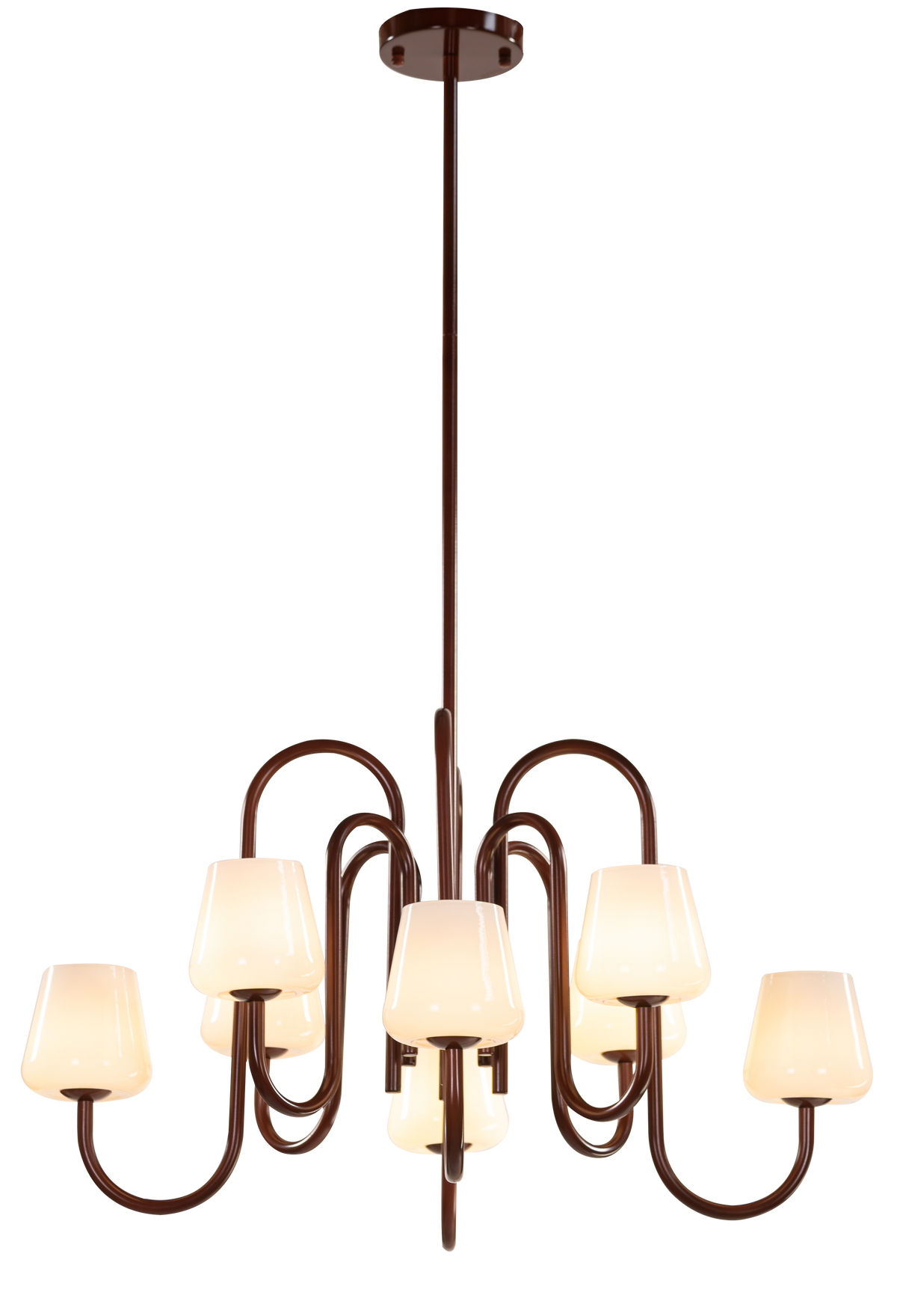 The Poet's Flame (Brown, White) Glass Chandelier