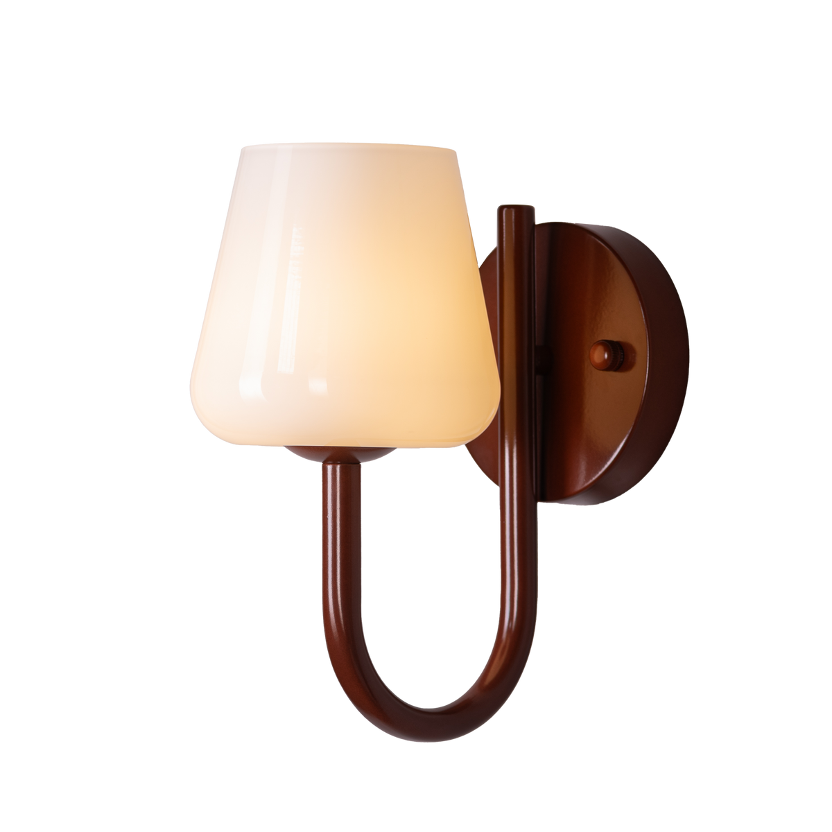 The Poet's Flame (Brown, White) Glass Wall Light
