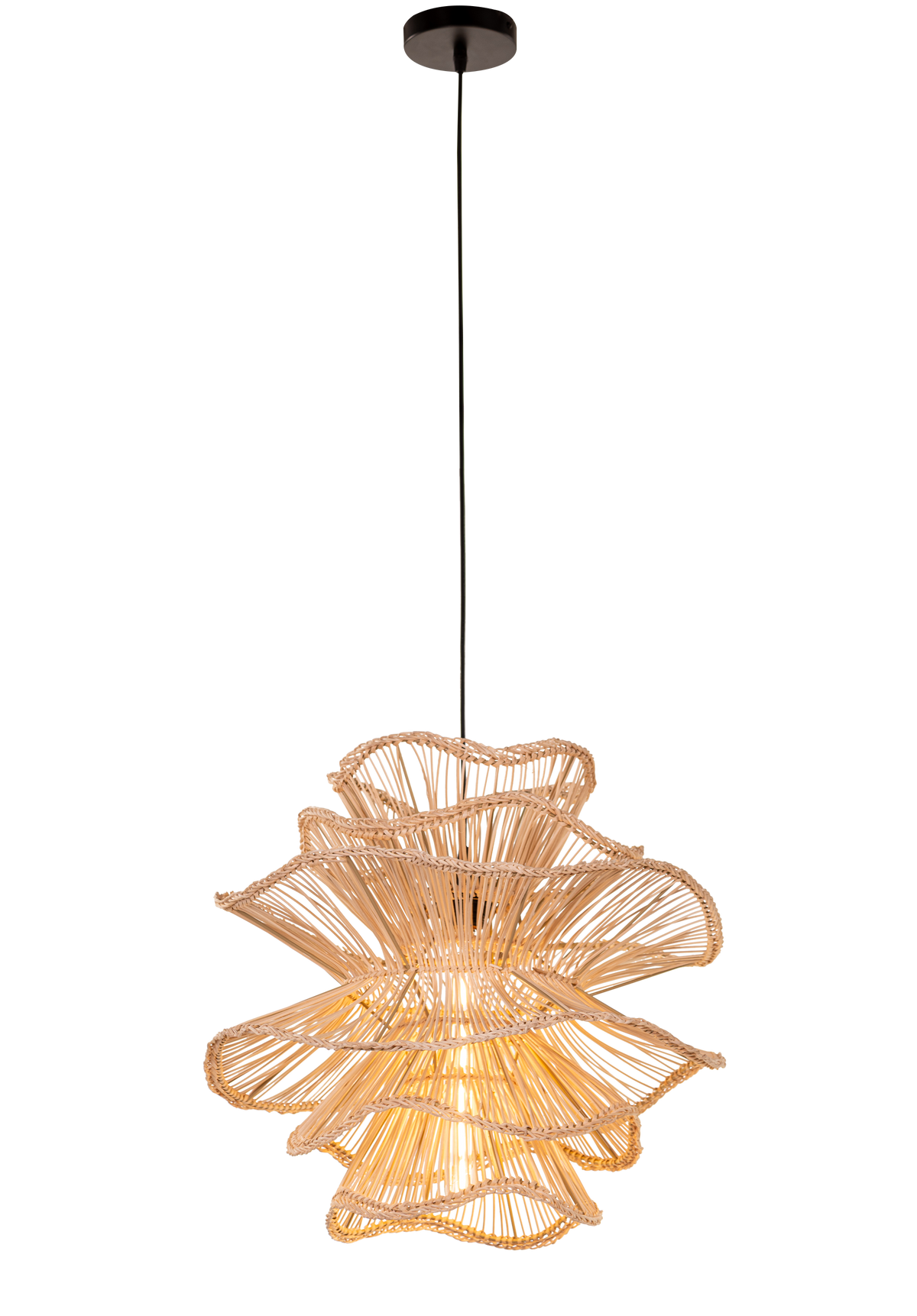 Seashell Whisper (Beige) Rattan Pendant Light