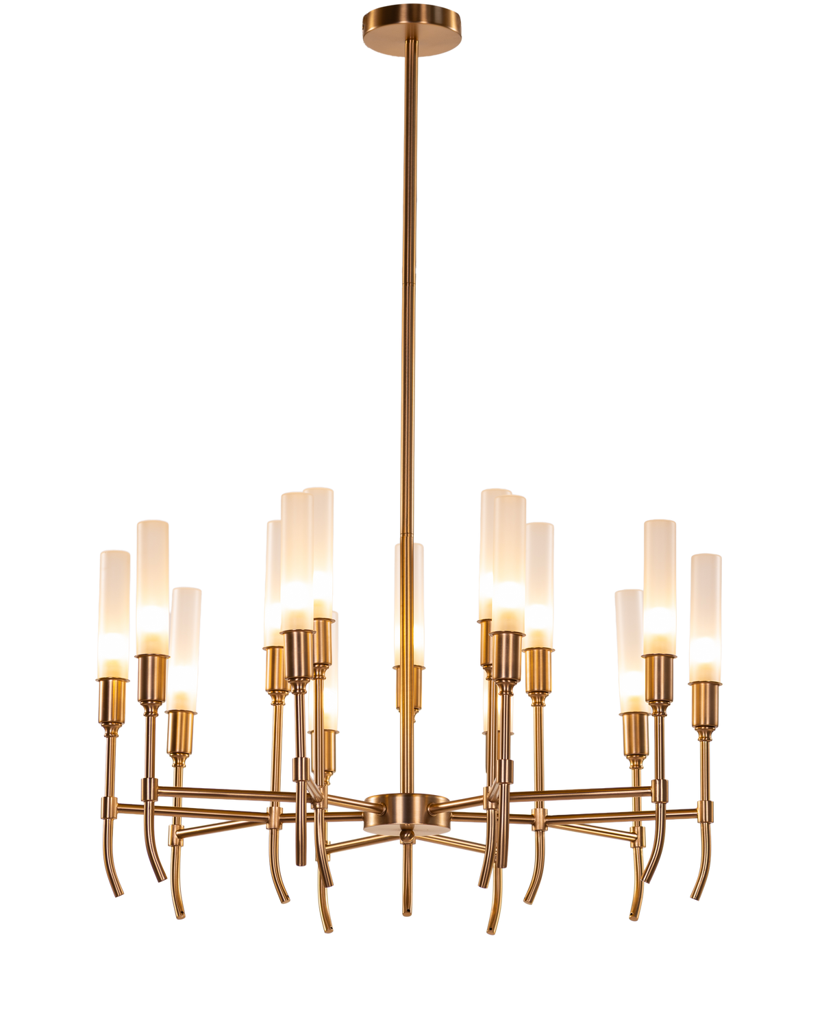 Cavendish (Round, Gold) Frosted Glass Chandelier