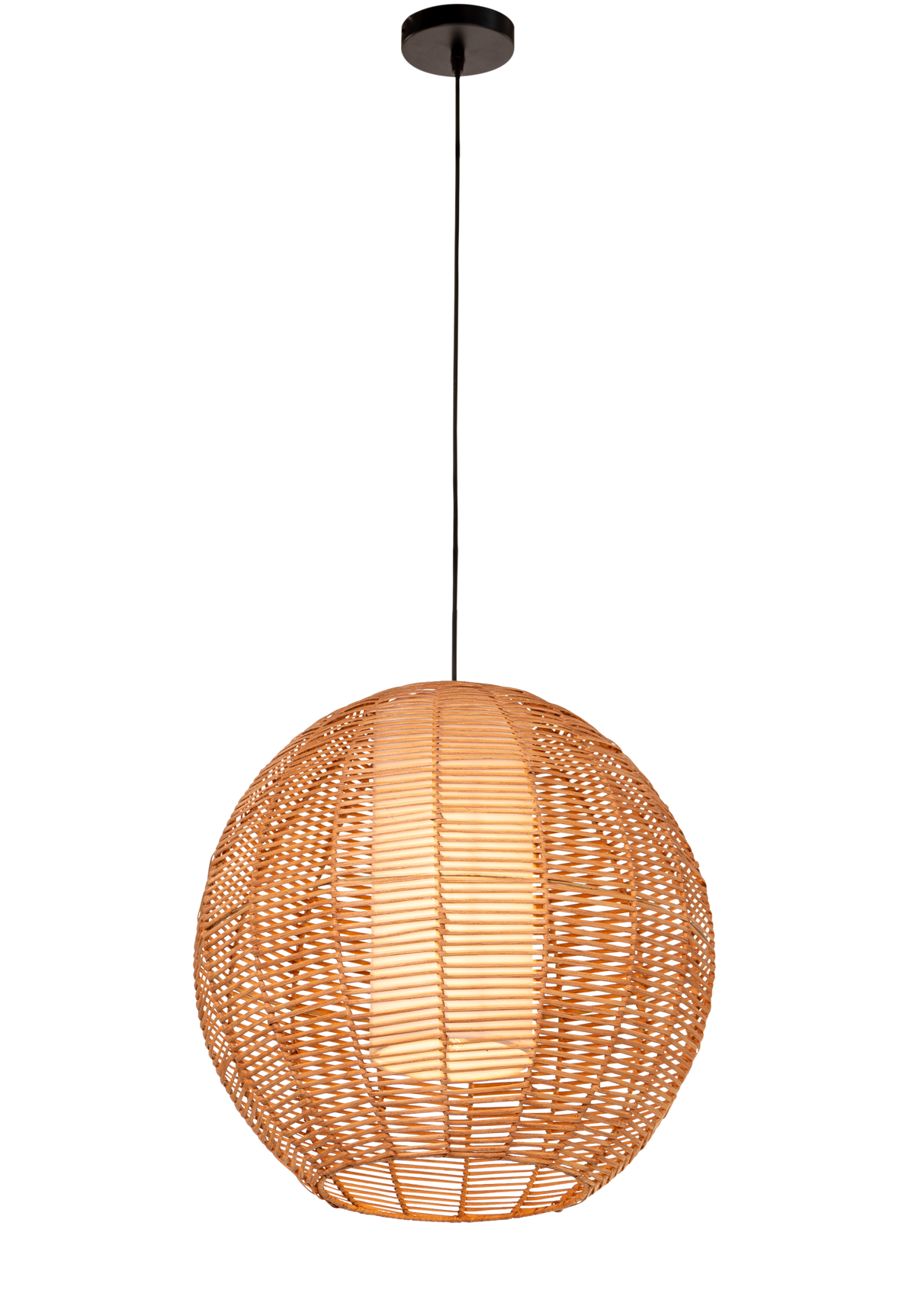 Sunlight Shore (Round, Beige) Rattan Pendant Light