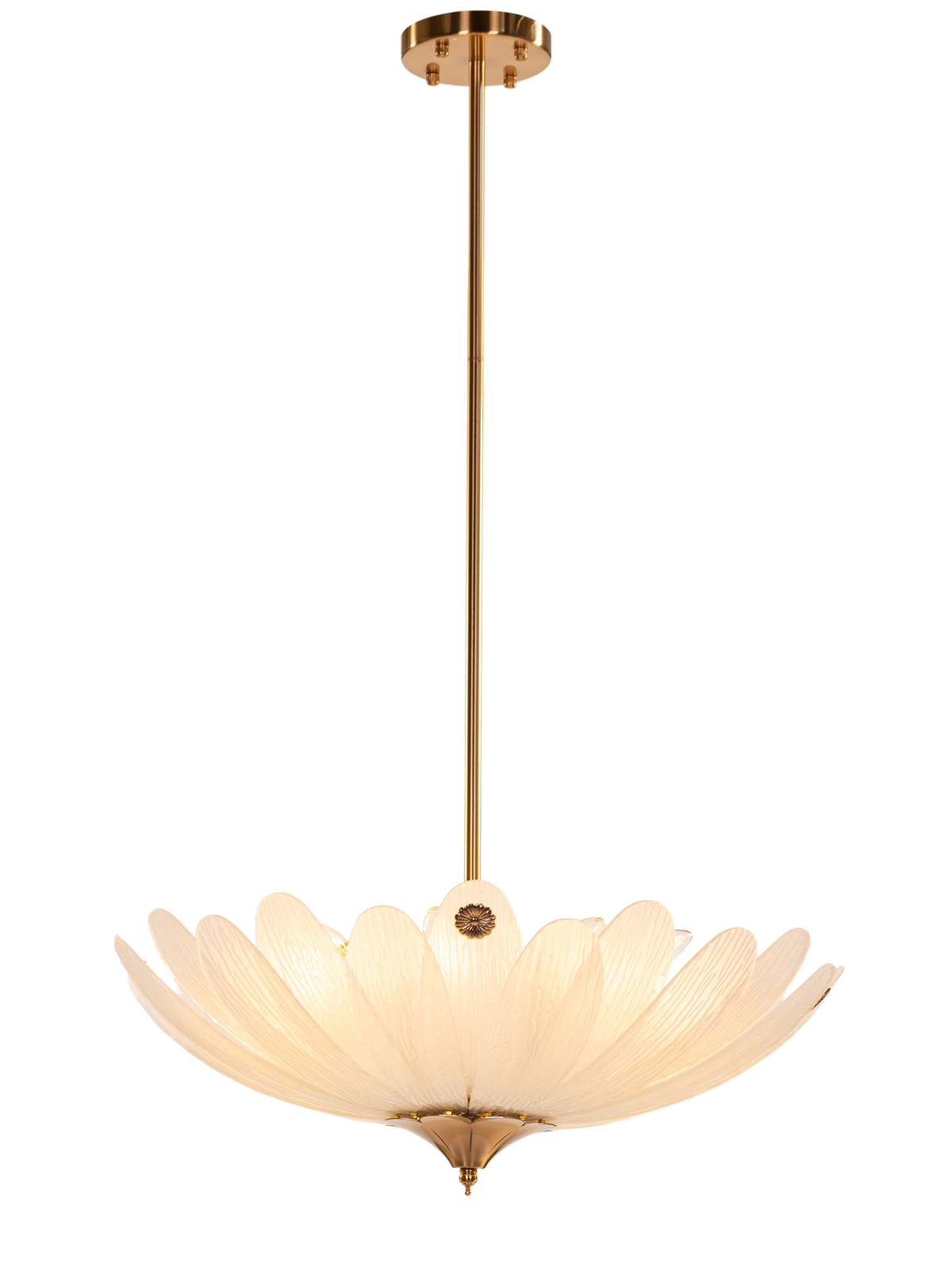 Althea (Gold, White) Frosted with Textured Glass Chandelier