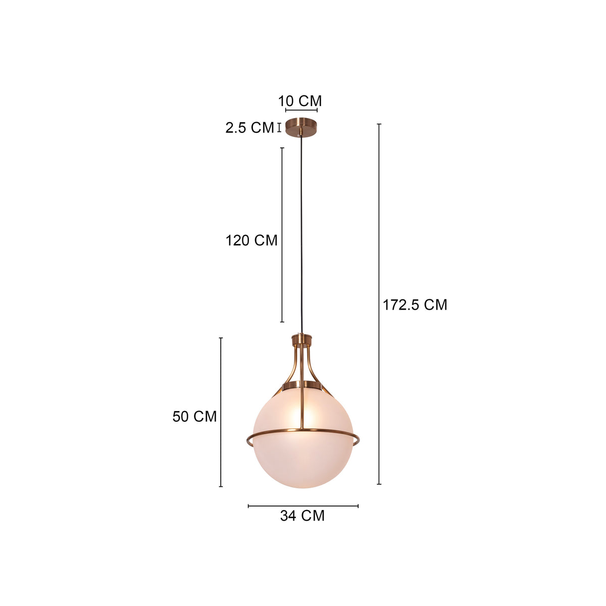 Find Me Nowhere (Gold) Frosted Glass Pendant Light