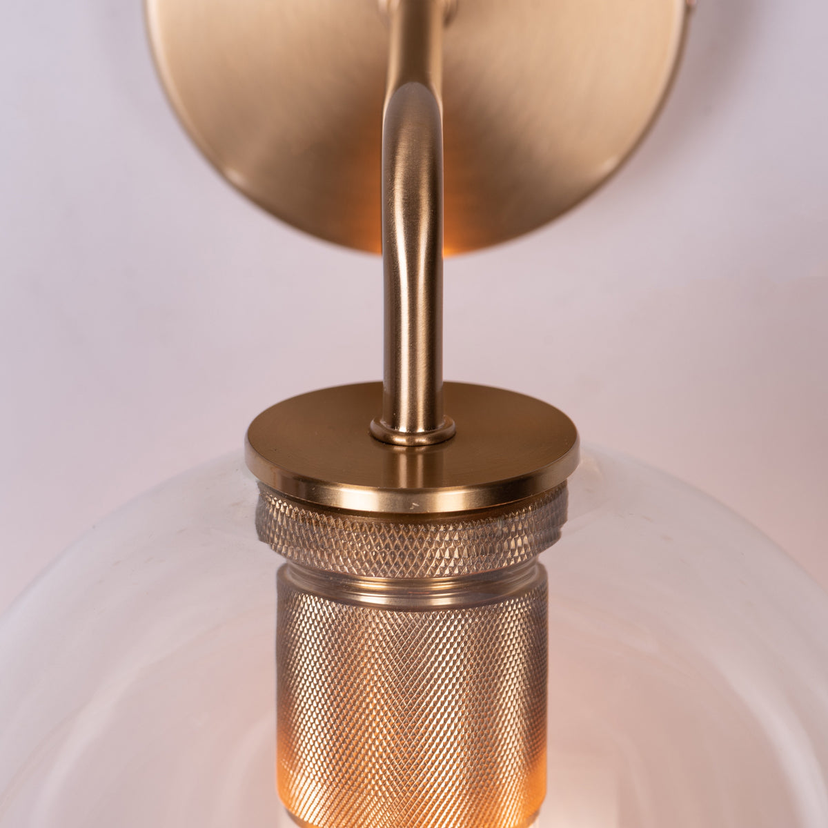 Endgame (Gold) Clear Glass Wall Light