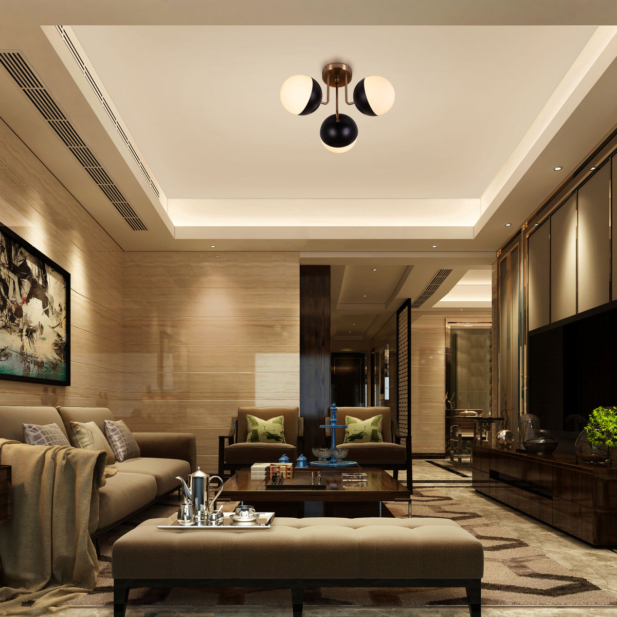 Addiction (Gold, Black) Ceiling Light