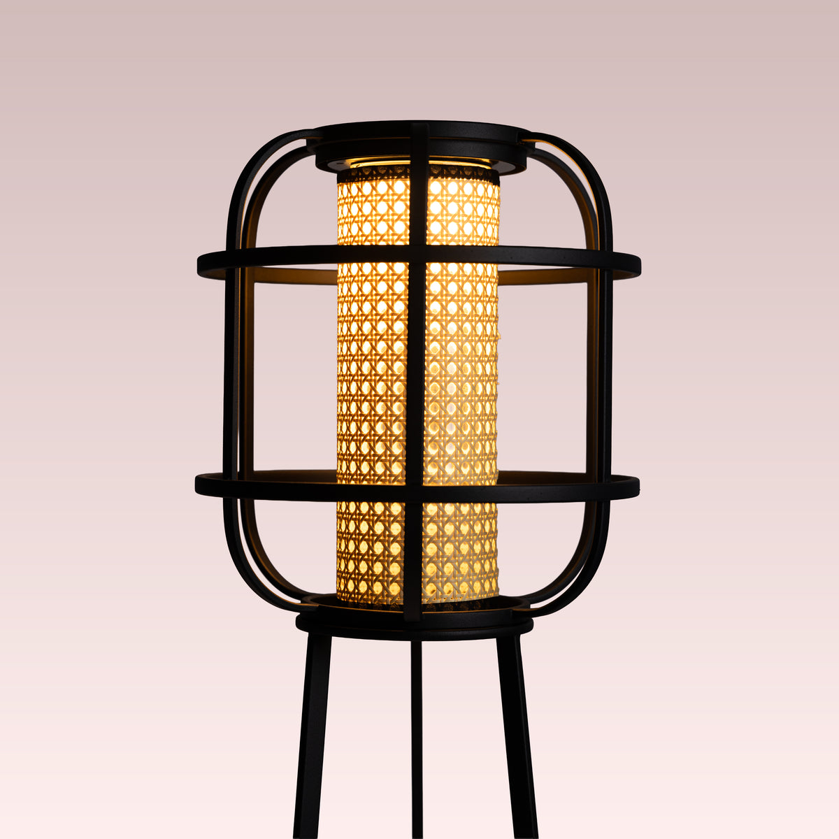 Beacon Tower (Black, Large, Solar Powered-Rechargeable) Outdoor Floor Lamp