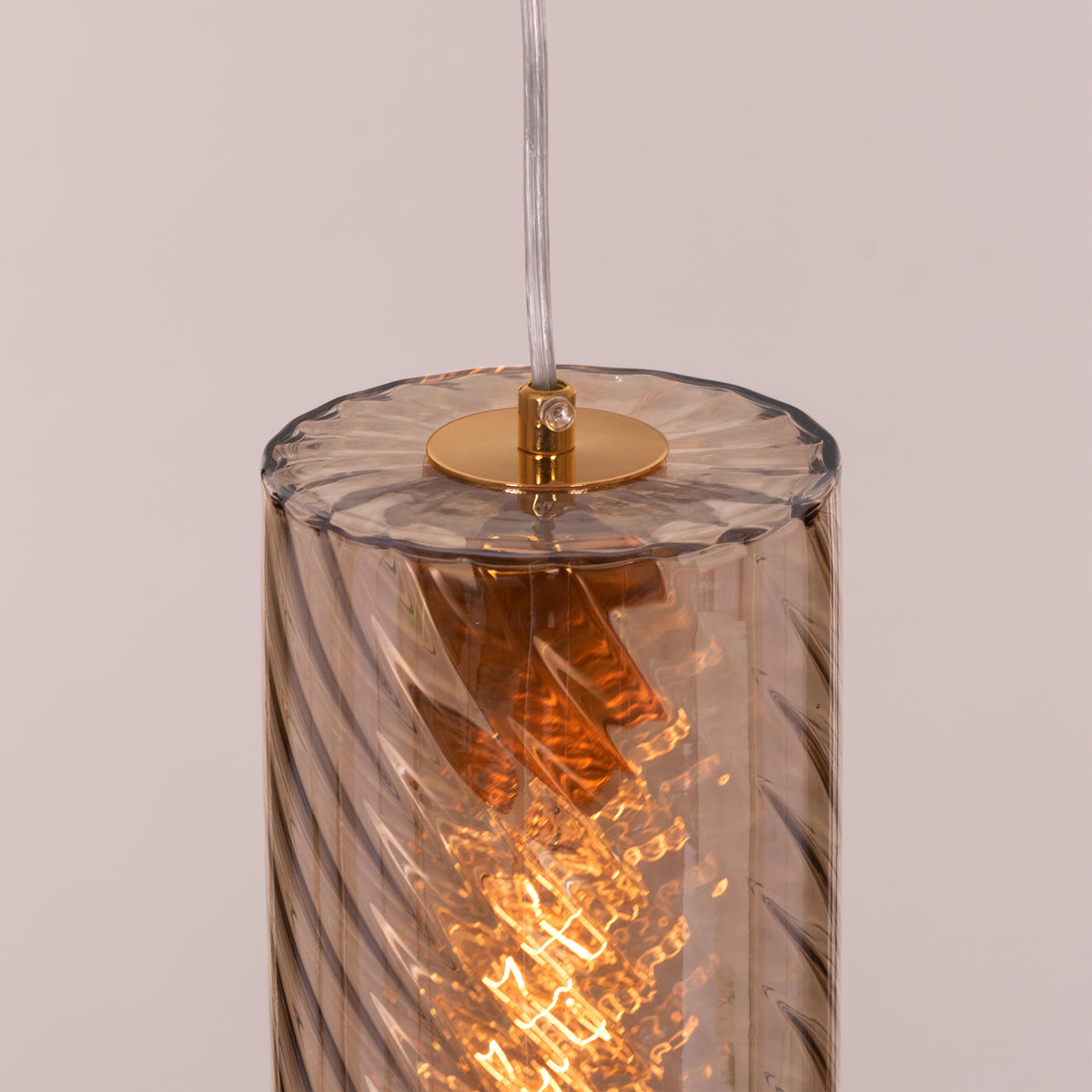 No Words (Amber) Textured Glass Pendant Light