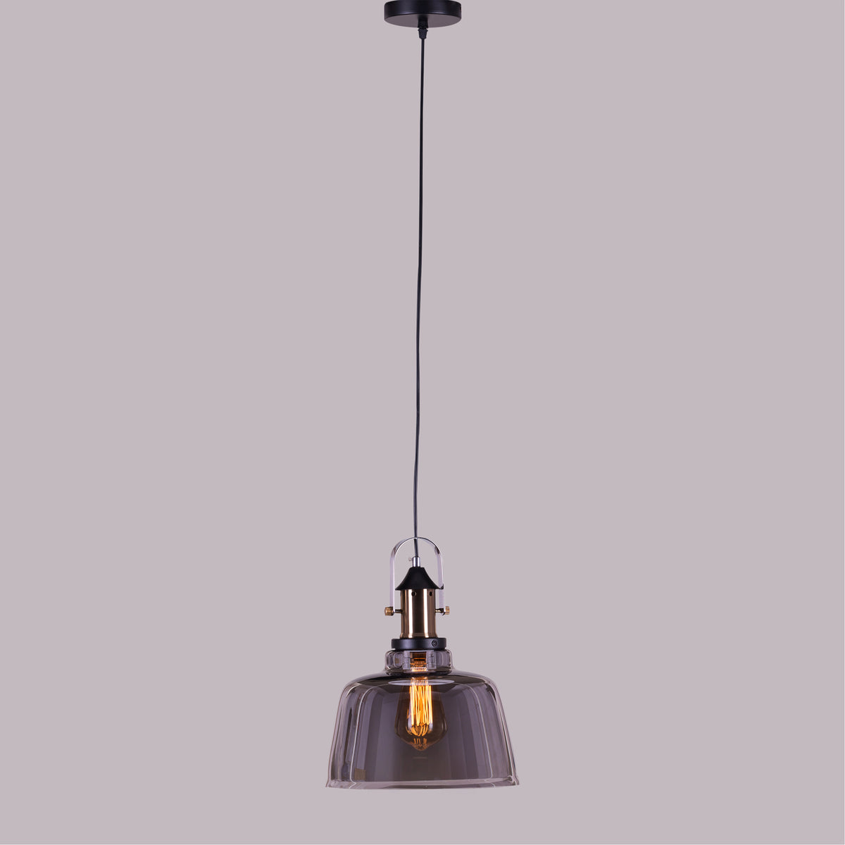 Glassy Eyed (Smokey Grey) Glass Pendant Light