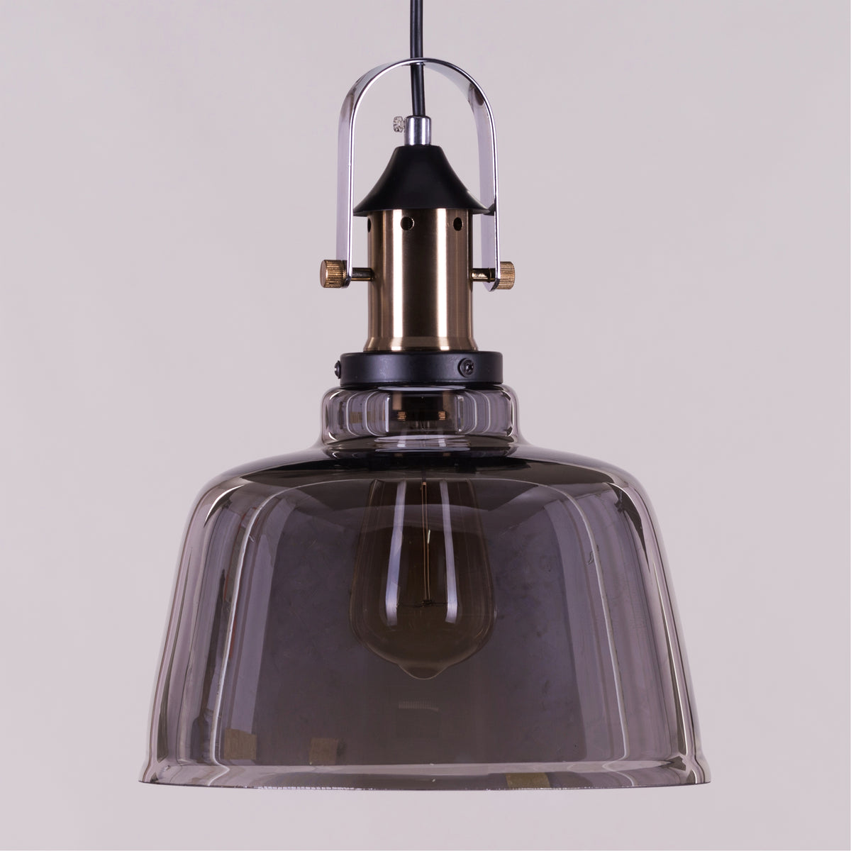 Glassy Eyed (Smokey Grey) Glass Pendant Light