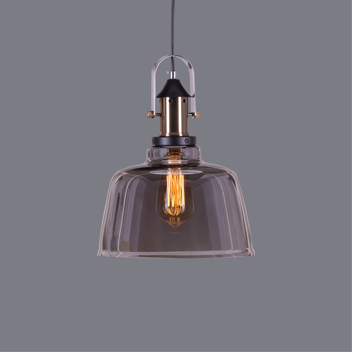 Glassy Eyed (Smokey Grey) Glass Pendant Light