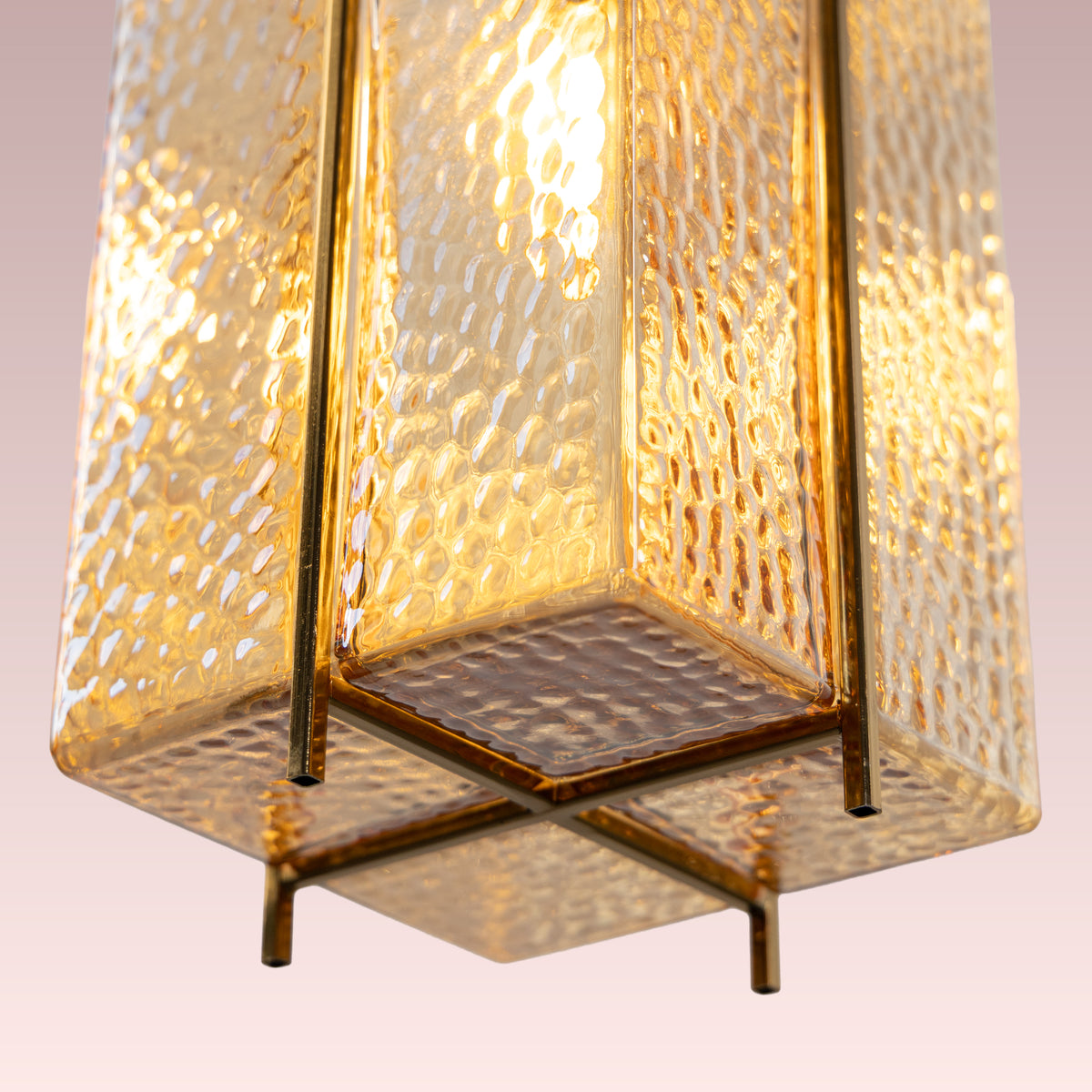 Slideshow (Medium,Clear) Textured Glass Pendant Light