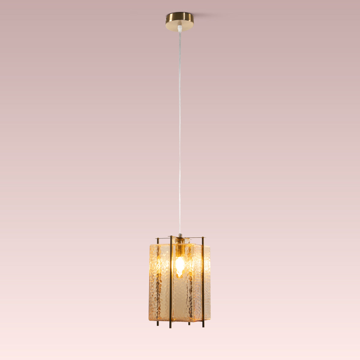 Slideshow (Medium,Clear) Textured Glass Pendant Light