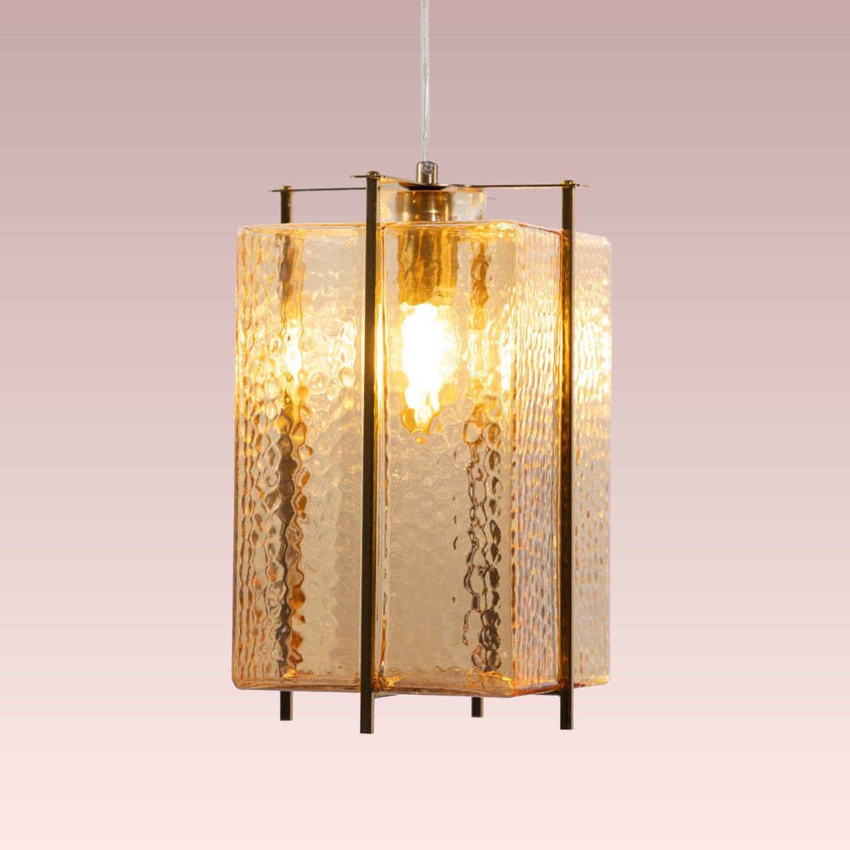 Slideshow (Medium,Clear) Textured Glass Pendant Light