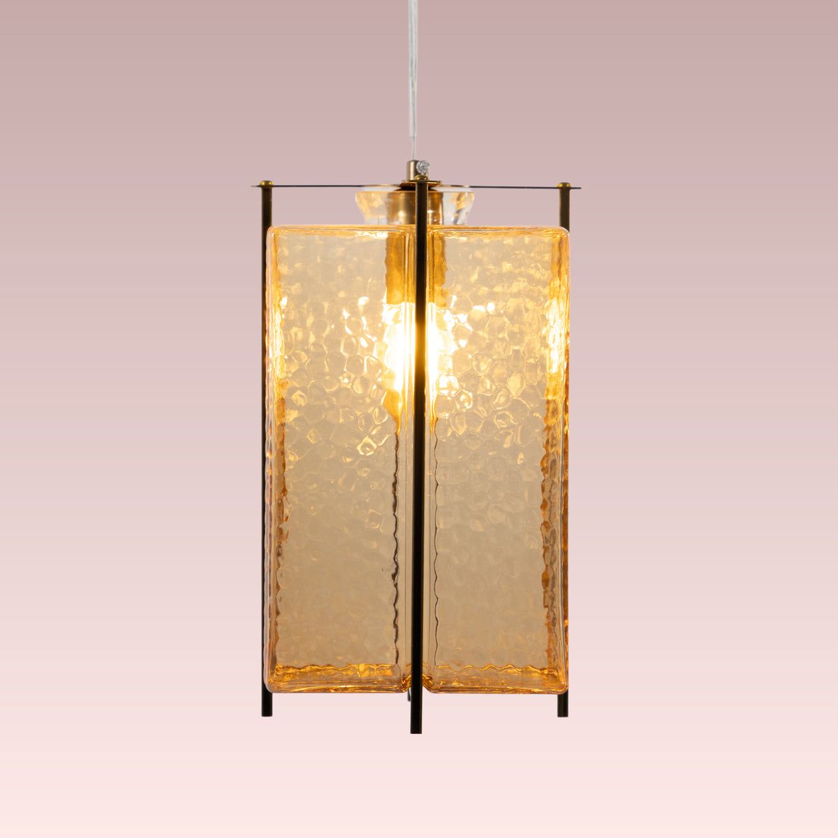 Slideshow (Medium,Clear) Textured Glass Pendant Light