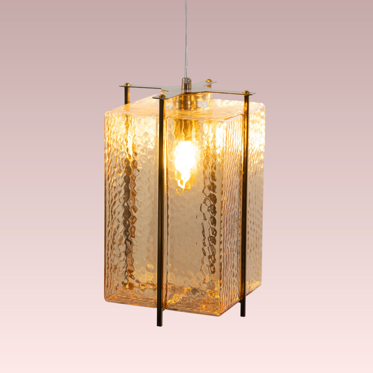 Slideshow (Medium,Clear) Textured Glass Pendant Light