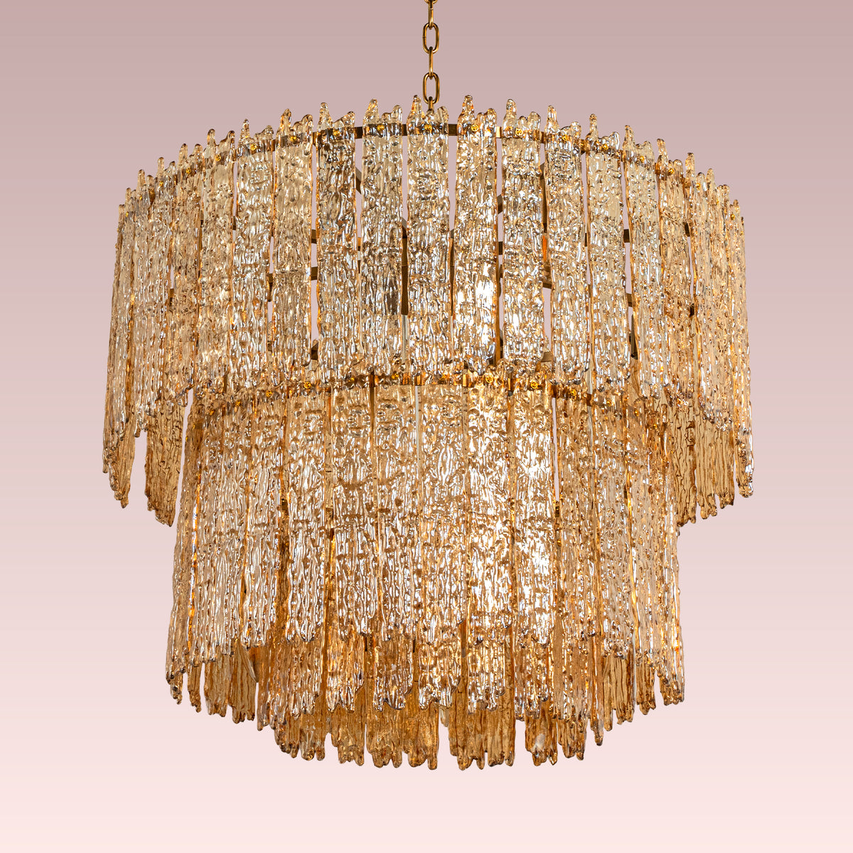 Sweeping Changes (Gold, Round, Molten Wax-Styled) Crystal Chandelier