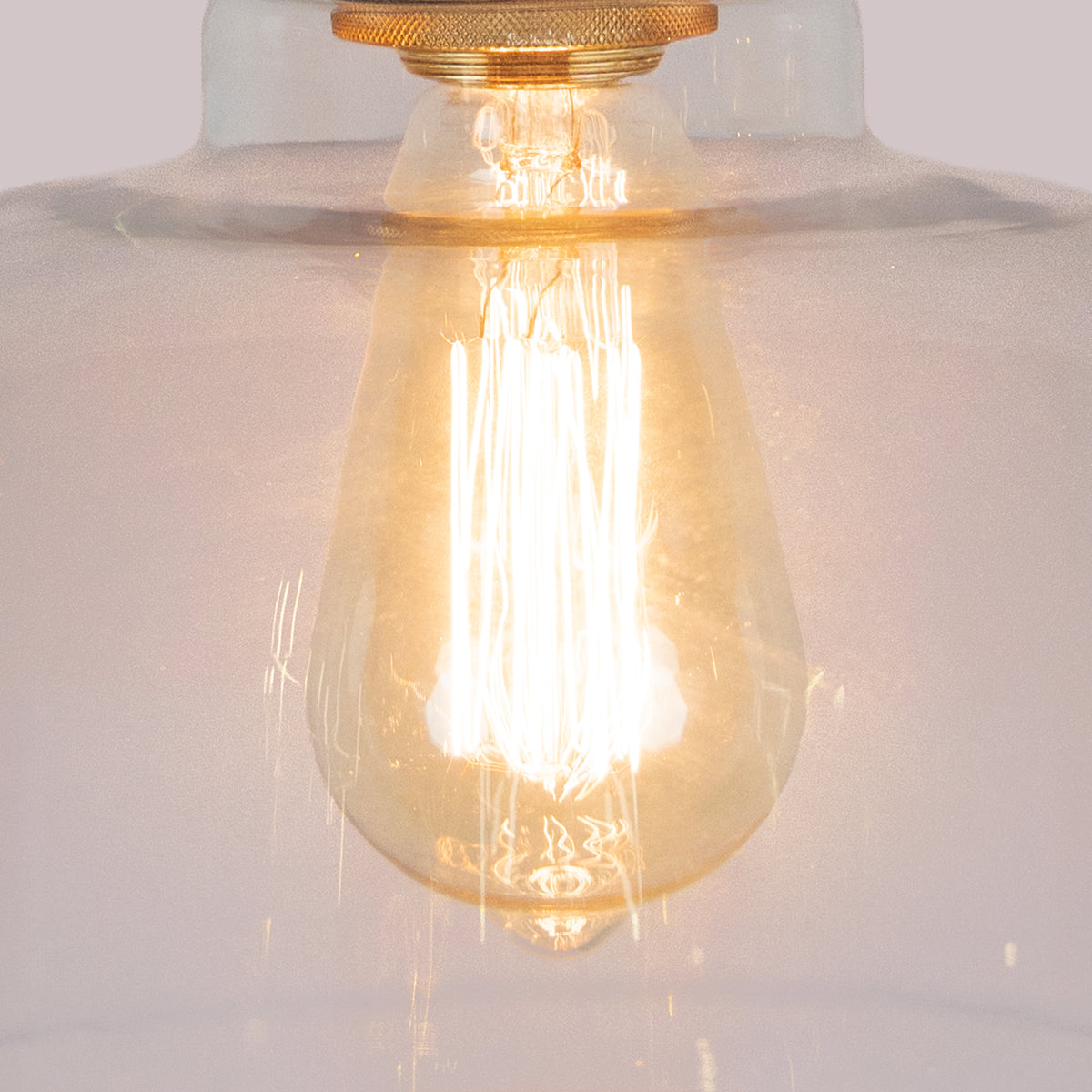 Amber Arcade (Gold, Amber) Clear Glass Pendant Light