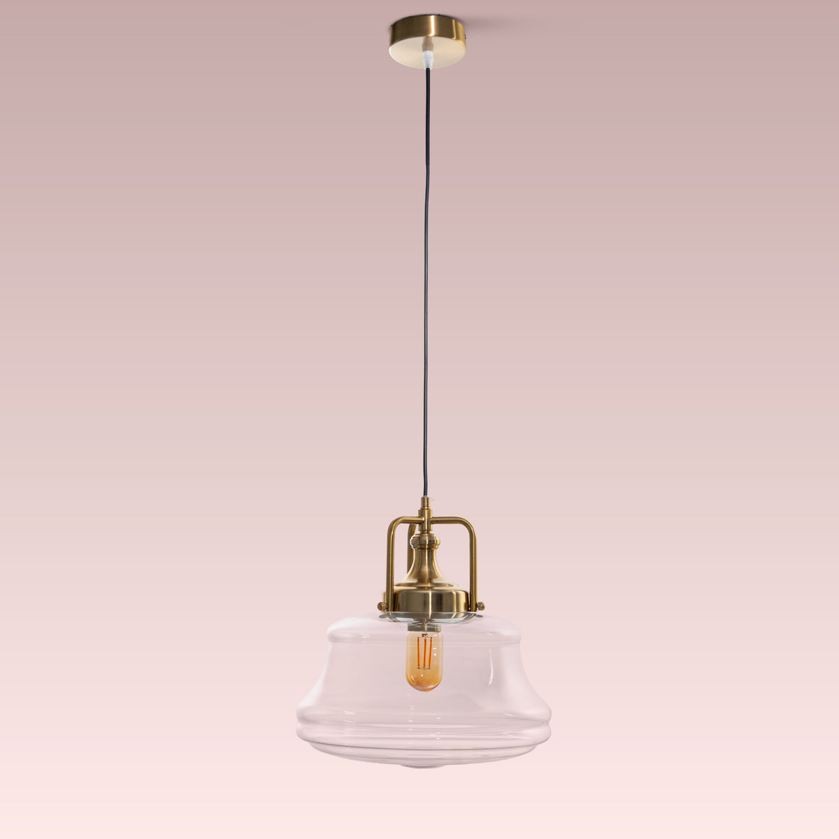 Eyes Closed (Gold, Clear) Glass Pendant Lamp