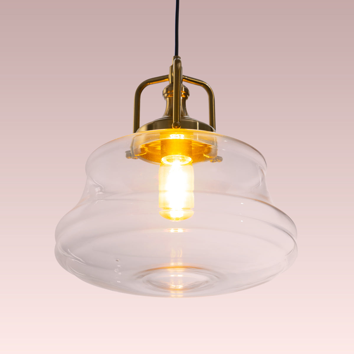 Eyes Closed (Gold, Clear) Glass Pendant Lamp
