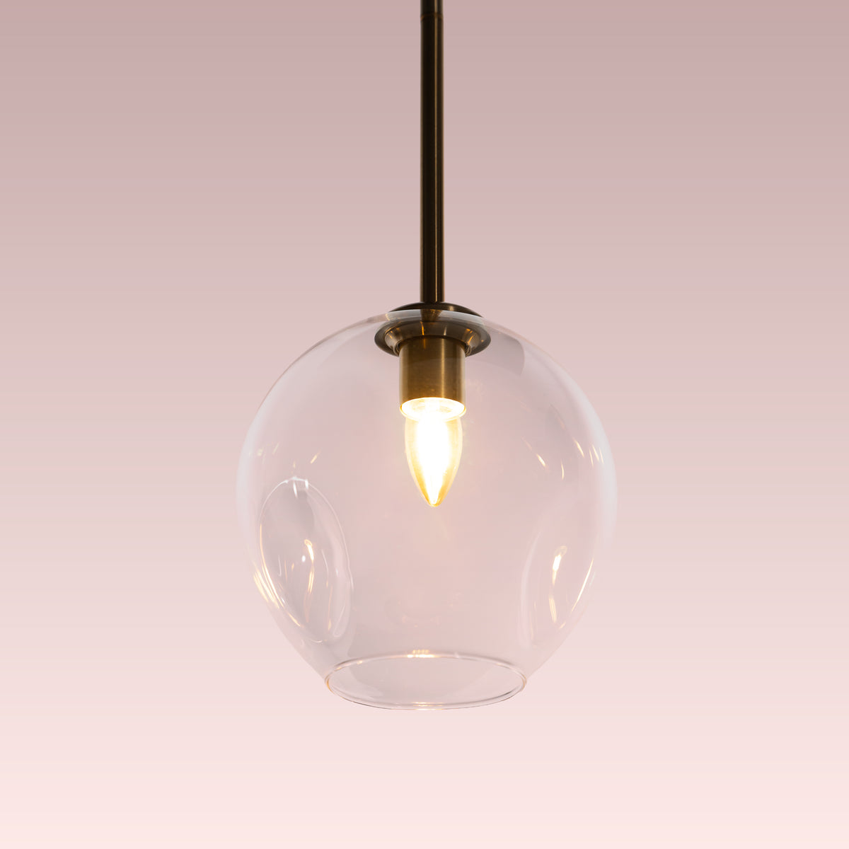 Tear Drop (Long, Clear, Gold) Glass Pendant Lamp