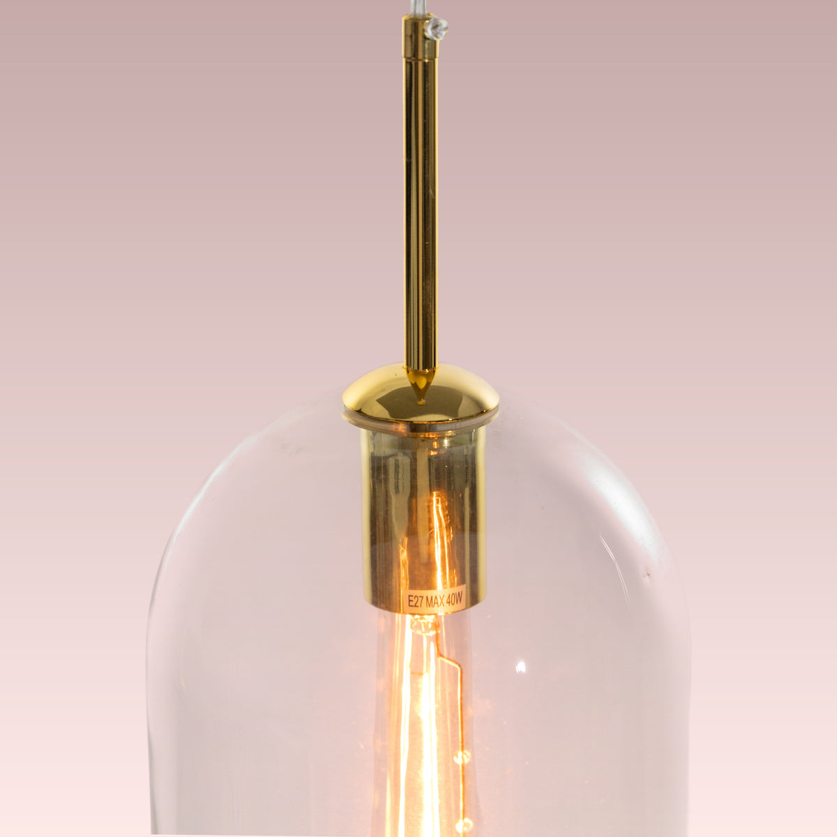 Gold Glamour (Large, Clear) Glass Pendant Light