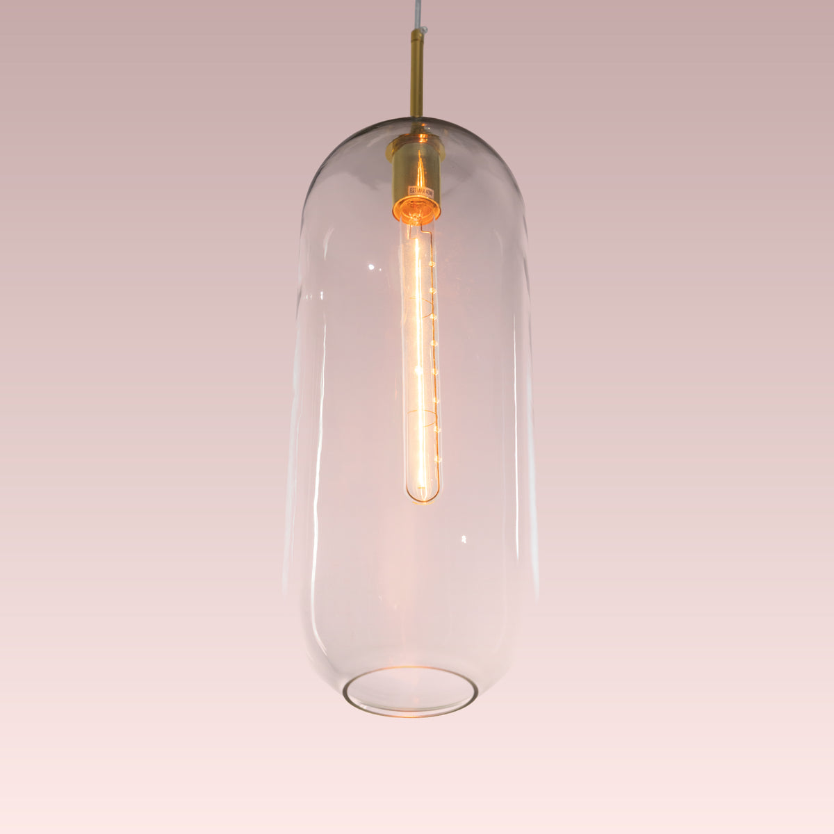Gold Glamour (Large, Clear) Glass Pendant Light