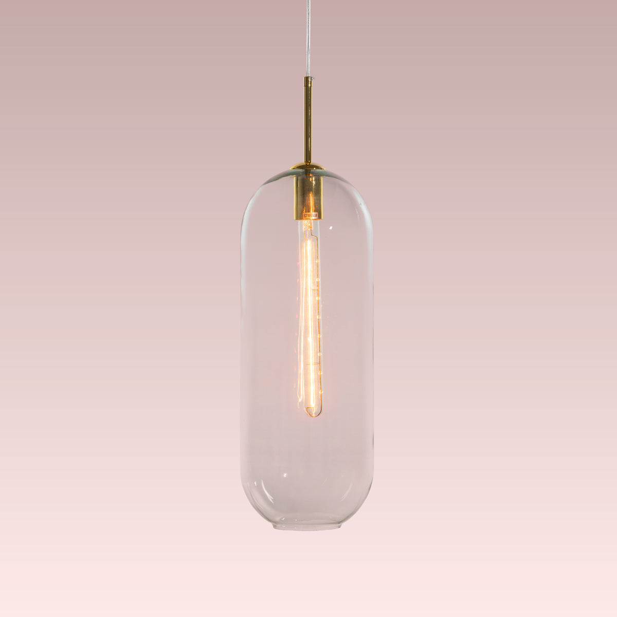 Gold Glamour (Large, Clear) Glass Pendant Light