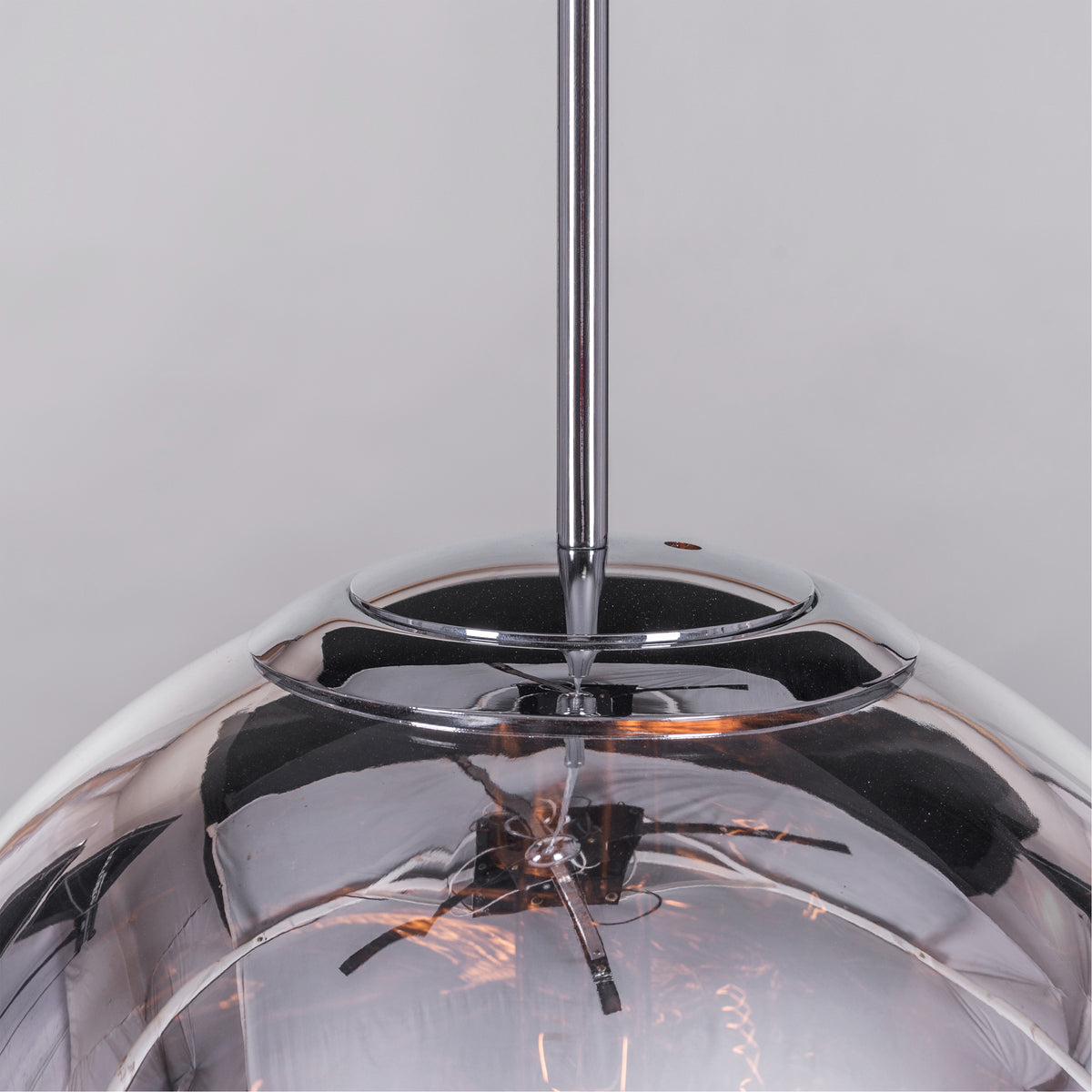 Ongoing Love (Large, Chrome, Smokey Grey) Glass Pendant Light