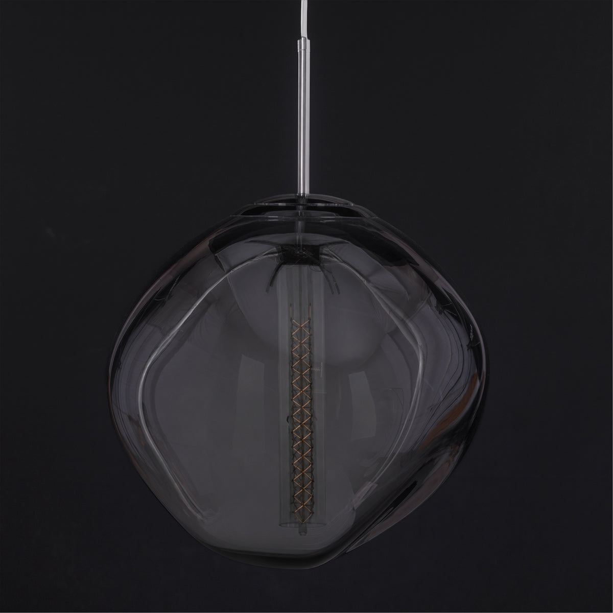Ongoing Love (Large, Chrome, Smokey Grey) Glass Pendant Light