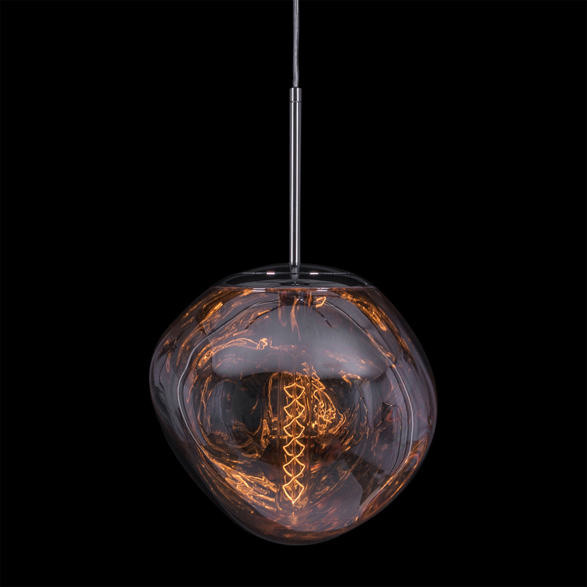 Ongoing Love (Small, Chrome, Smokey Grey) Glass Pendant Light