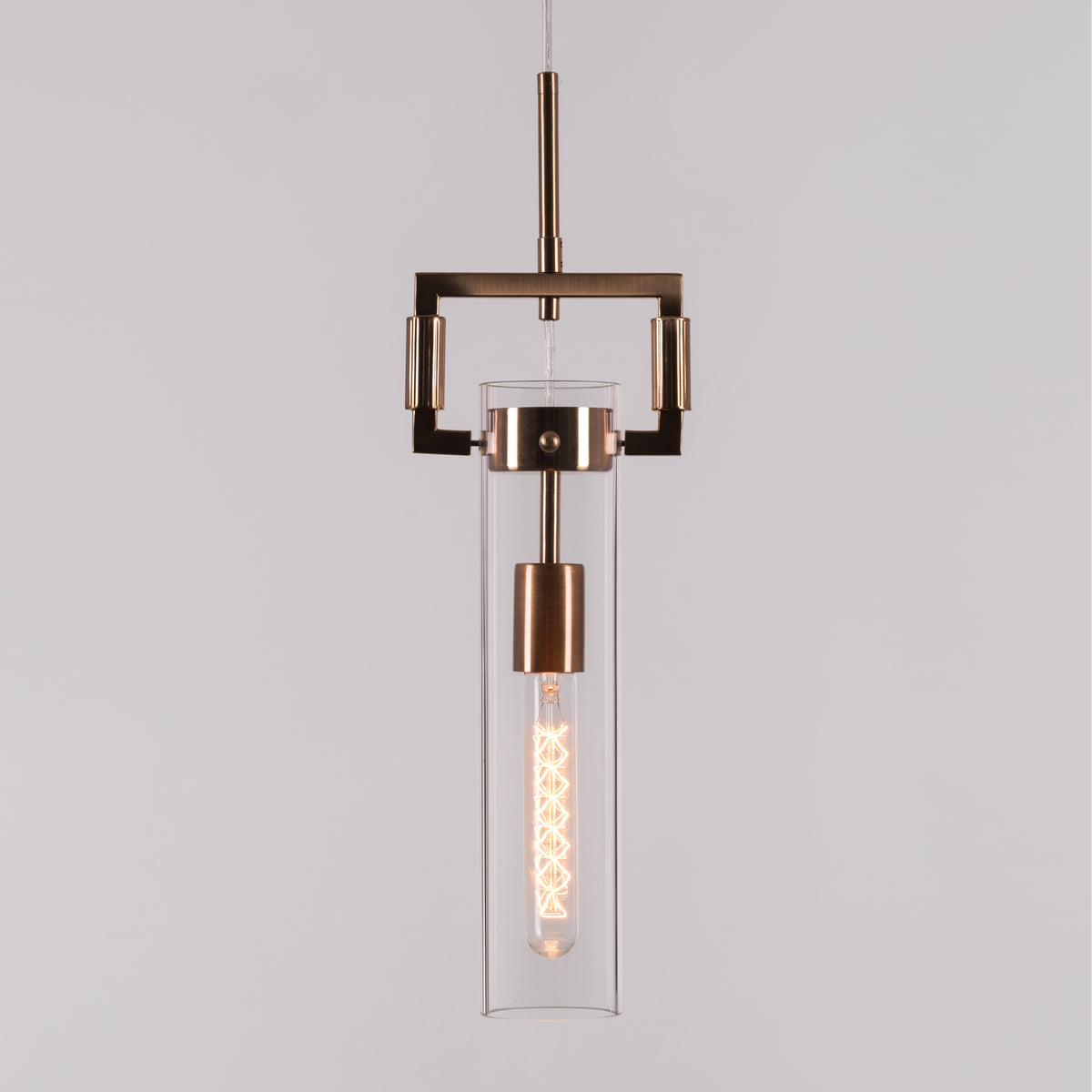 High Hopes (Long, Gold) Clear Glass Pendant Light