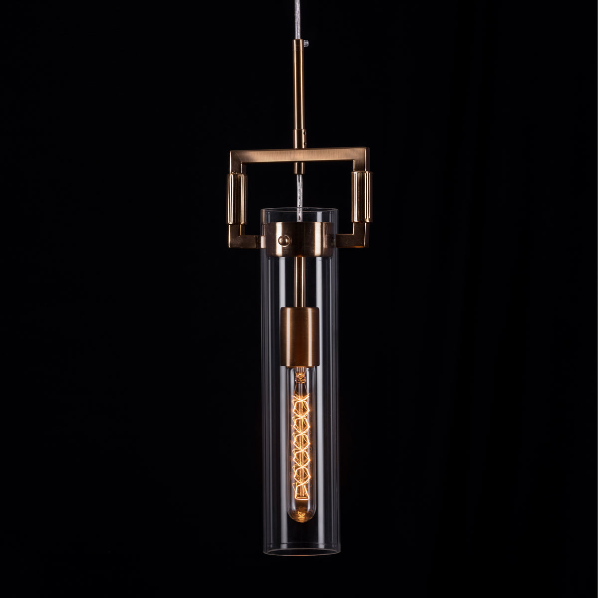 High Hopes (Long, Gold) Clear Glass Pendant Light