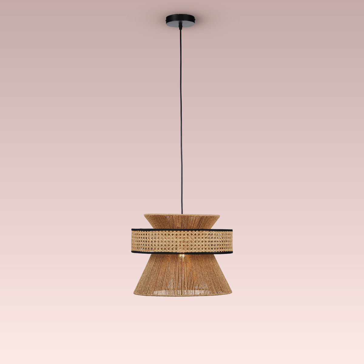 Mykonos Beam (Brown) Rattan Pendant Light