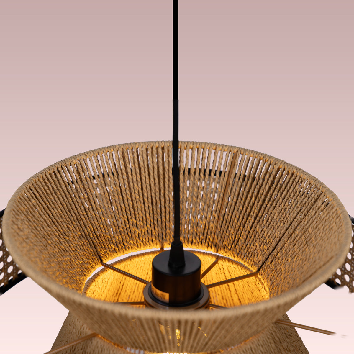 Mykonos Beam (Brown) Rattan Pendant Light