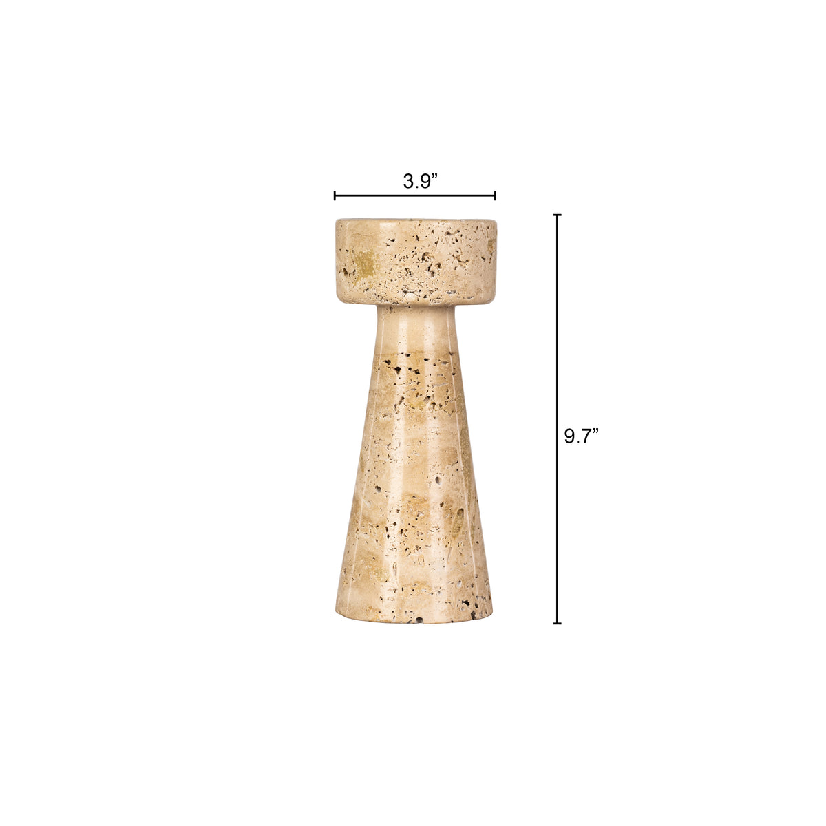 Twinning Sable (Large, Beige) Marble Candle Holder