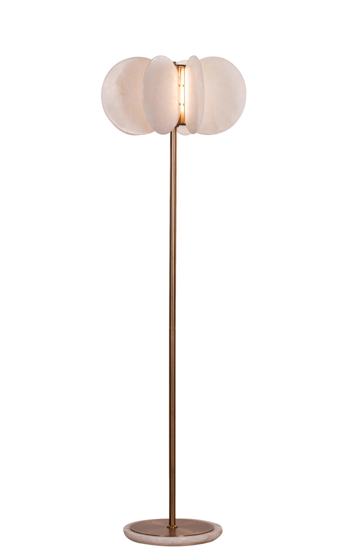 Anisora (White, Gold) 3 Color LED Natural White Spanish Alabaster Floor Lamp