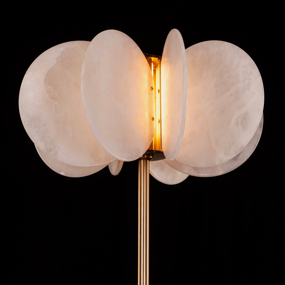 Anisora (White, Gold) 3 Color LED Natural White Spanish Alabaster Floor Lamp