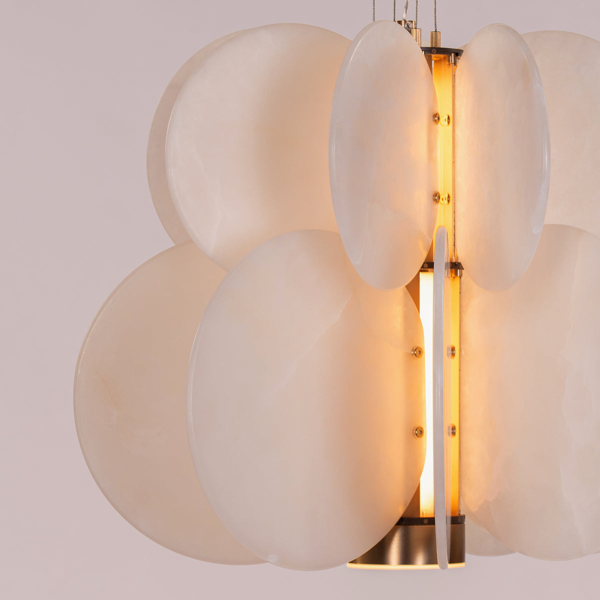 Anisora (White, Gold) 3 Color LED Natural White Spanish Alabaster Chandelier