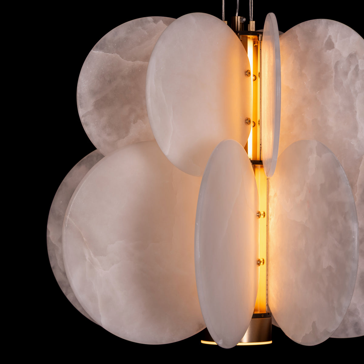 Anisora (White, Gold) 3 Color LED Natural White Spanish Alabaster Chandelier