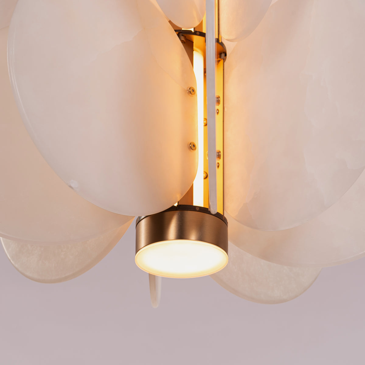 Anisora (White, Gold) 3 Color LED Natural White Spanish Alabaster Chandelier
