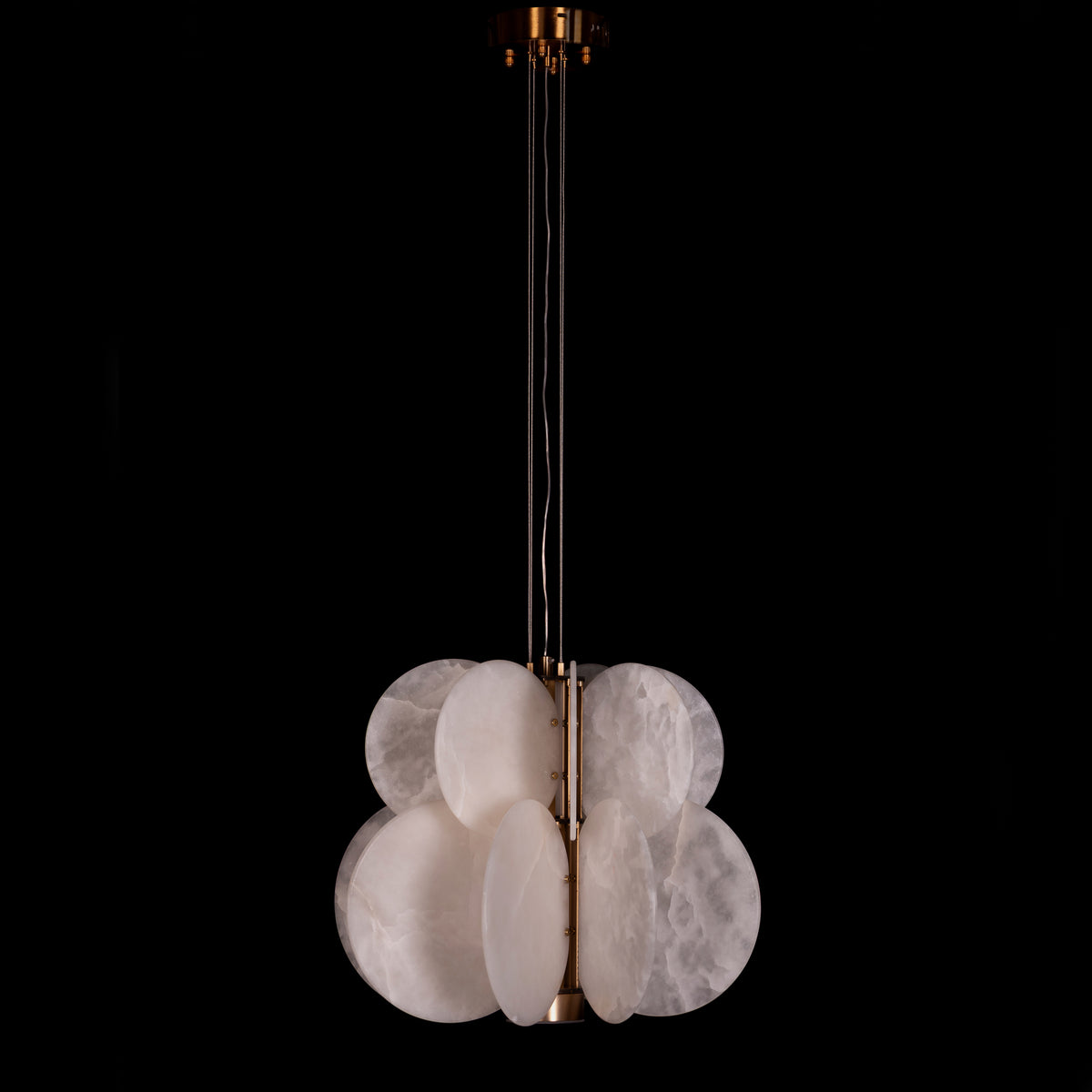 Anisora (White, Gold) 3 Color LED Natural White Spanish Alabaster Chandelier