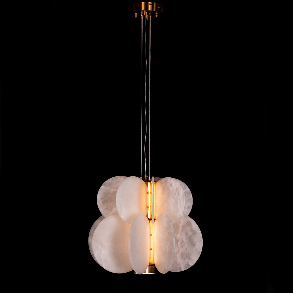 Anisora (White, Gold) 3 Color LED Natural White Spanish Alabaster Chandelier