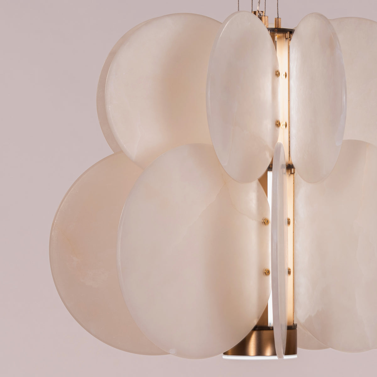 Anisora (White, Gold) 3 Color LED Natural White Spanish Alabaster Chandelier