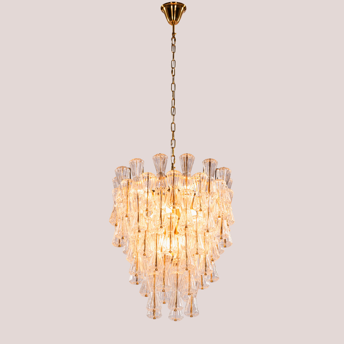Light Rain (Gold) Textured Glass Chandelier