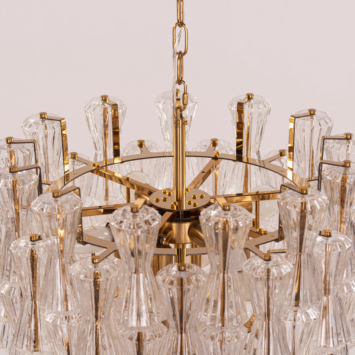 Light Rain (Gold) Textured Glass Chandelier